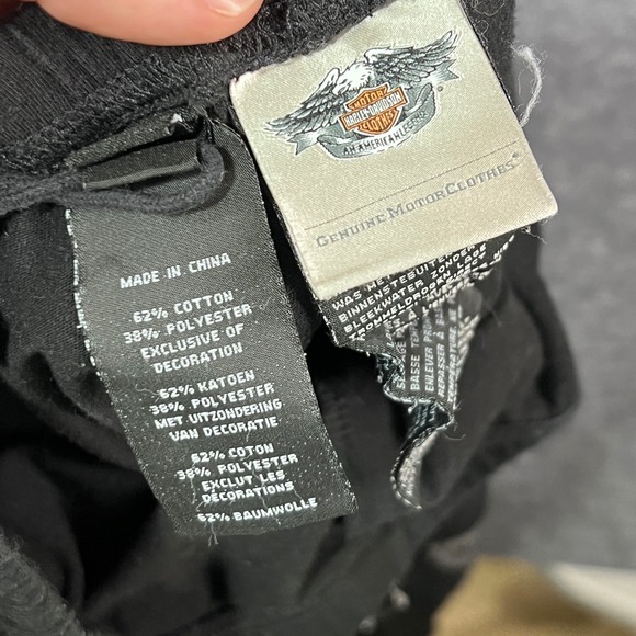 Harley Davidson Skull Rose Black Jogger Pants Women's Medium Cotton - Picture 6 of 7